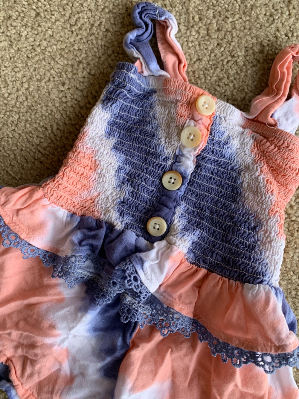 Jessica Simpson Pink & Lavender Tie-Dye Tank Top And Shorts Set